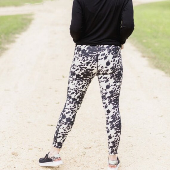 Cow Print Yoga Pant Leggings Western 