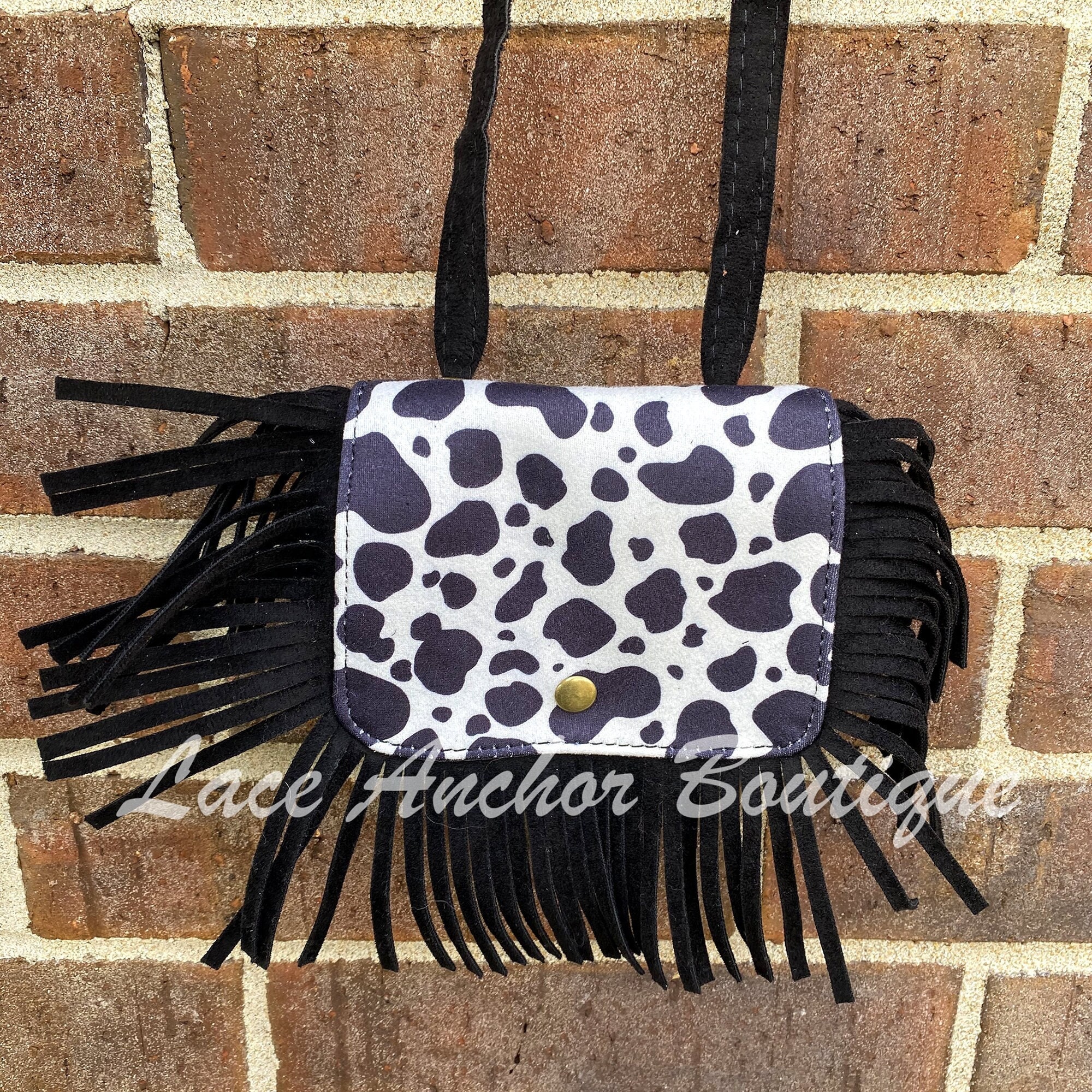 Kids Cow Print Fringe Purse – Swanky Tots