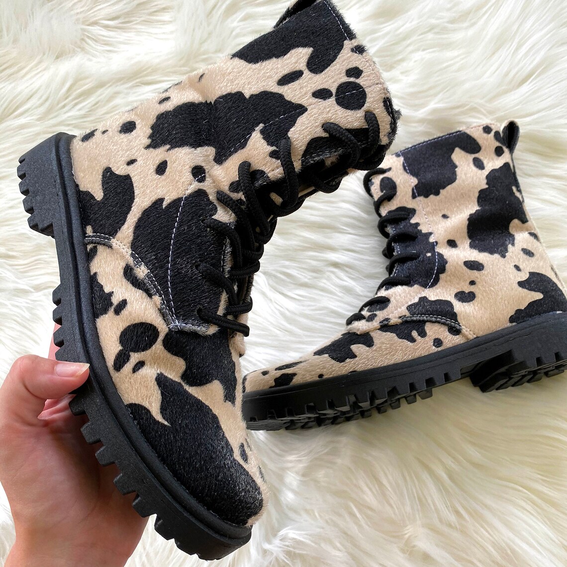 cowhide bootie