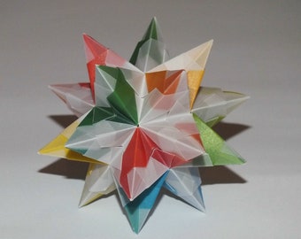 Origami craft set Bascetta 10 stars transparent/coloured gradient 5.0 cm x 5.0 cm