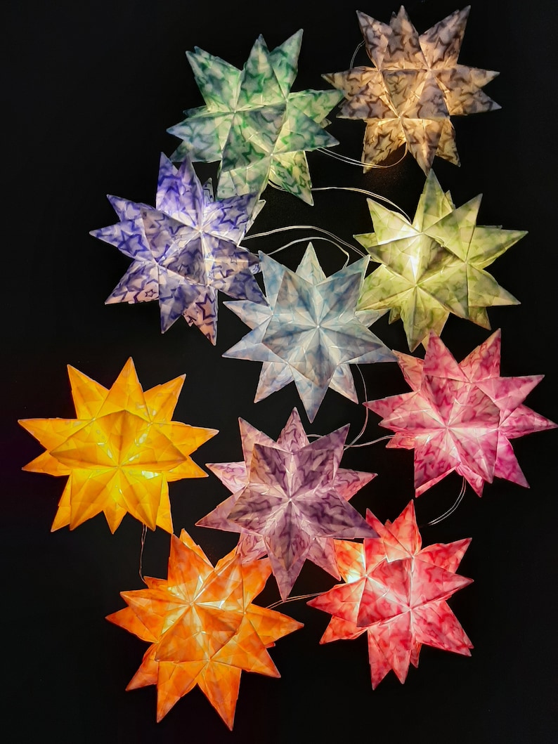 Origami craft set Bascetta 10 stars transparent star in a star 5.0 cm x 5.0 cm image 9