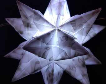 Origami Bastelset Bascetta 10 Sterne transparent Noten 5,0 cm x 5,0 cm