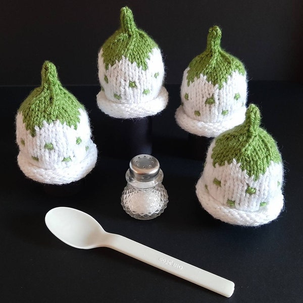 Egg warmers "Snowdrops" knitted, 4 pieces