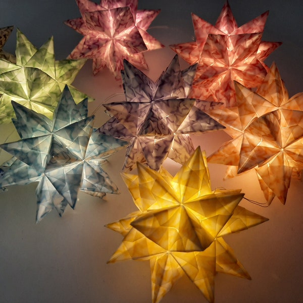 Origami Bastelset Bascetta 10 Sterne transparent Stern im Stern 5,0 cm x 5,0 cm