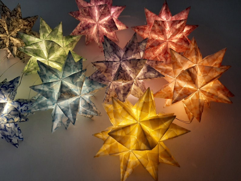 Origami craft set Bascetta 10 stars transparent star in a star 5.0 cm x 5.0 cm image 1