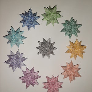 Origami craft set Bascetta 10 stars transparent star in a star 5.0 cm x 5.0 cm image 4