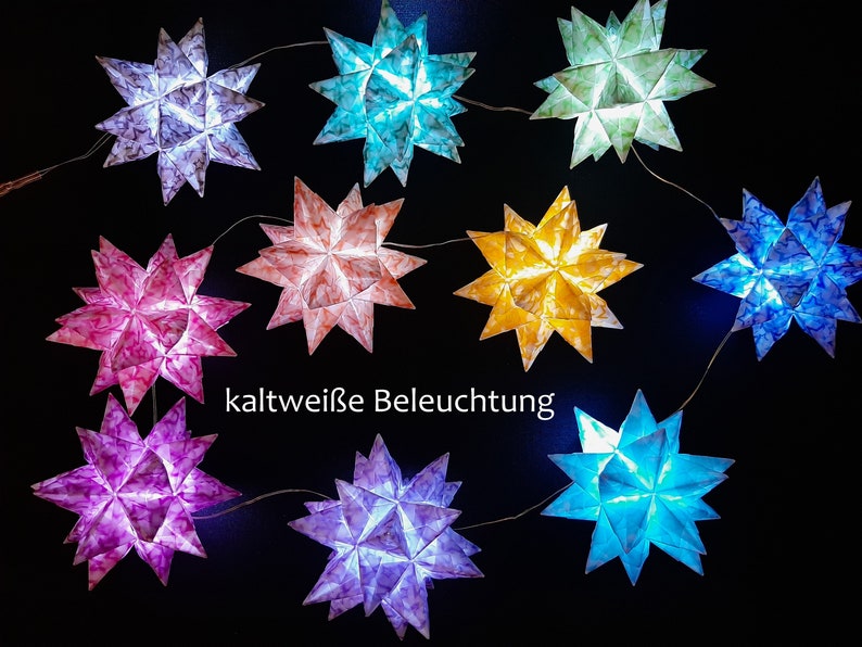 Origami craft set Bascetta 10 stars transparent star in a star 5.0 cm x 5.0 cm image 2