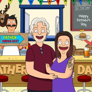 Best Gift, Bobs Burger Personalized Portrait , Fun Family Portrait, Anniversary , Birthday Gift