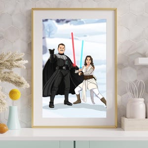 Galaxy Personalize Gift, Custom portrait, Couple Portrait, Personalized Star Battle Characters, Anniversary,birthday gift