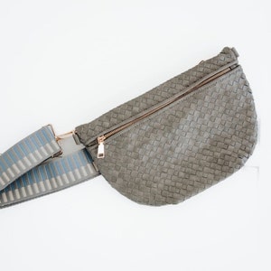 Woven Bum Bag-Grey