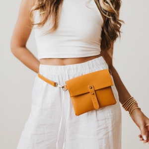 Vegan Leather Belt/Clutch Bag-Brown image 1