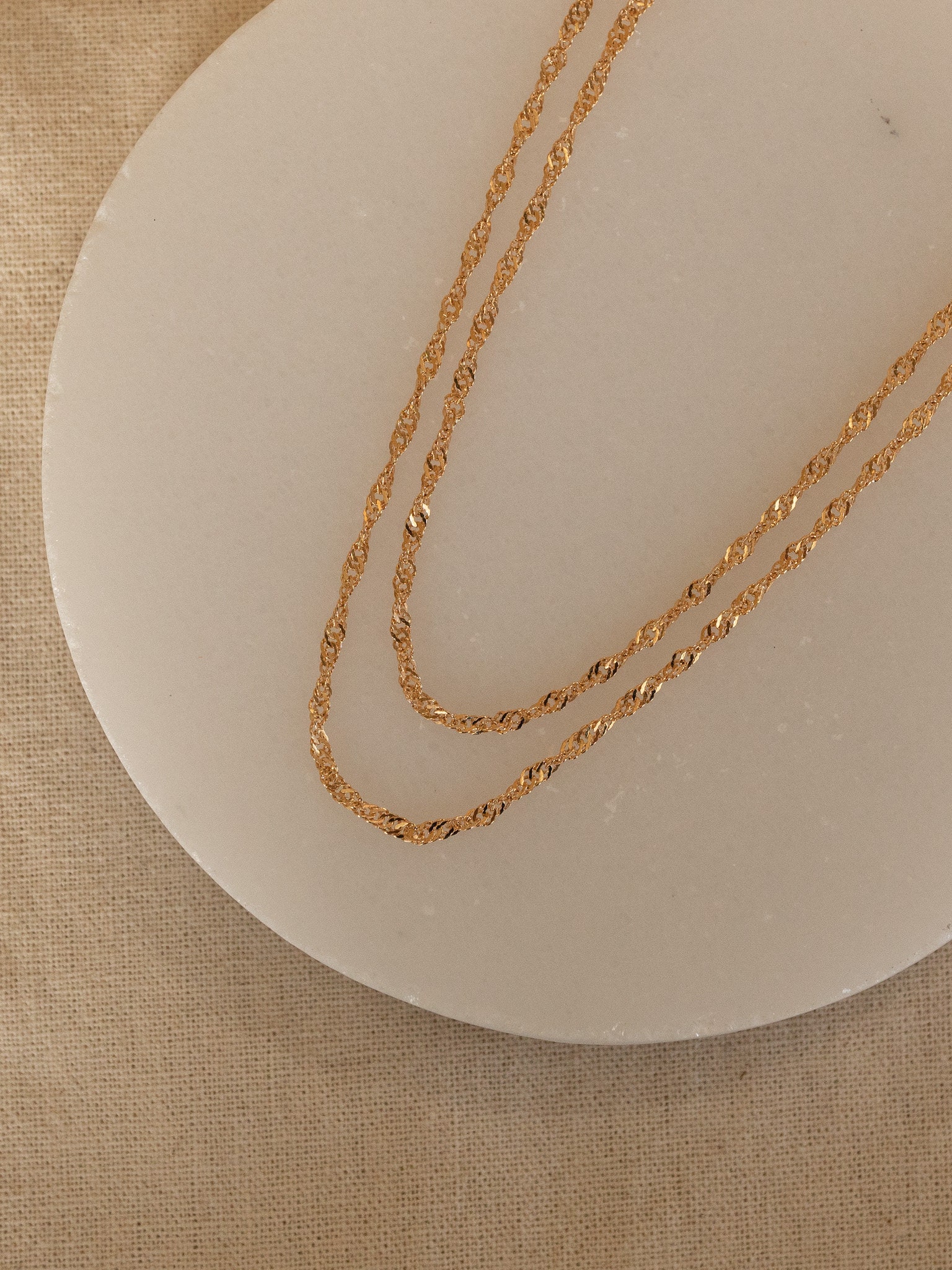 Double Layer Gold Necklace Set / Two Strand Dainty Gold Choker - Etsy