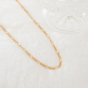 Gold Figaro Necklace / Layering Necklace / Figaro Chain for Women