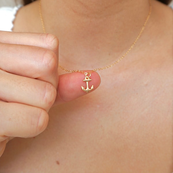 Gold Anchor Necklace / Sailor Necklace / Dainty Anchor Necklace