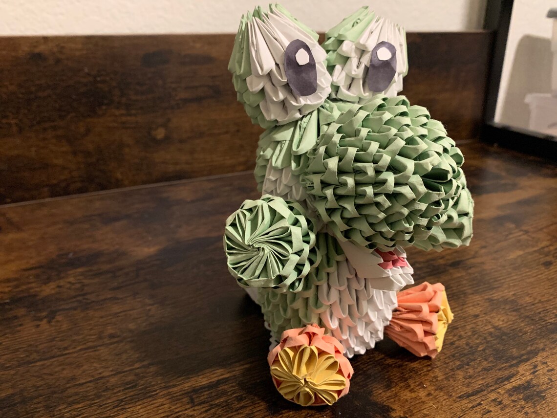 Yoshi 3d Origami Figure Etsy