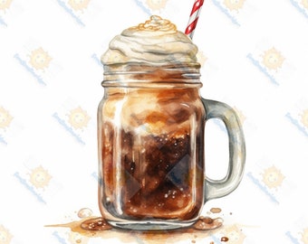 Root Beer Float, Digital Picture, Printable Wall Art, Food Photography, Drink Art, Beverage Art, Kitchen Decor, Foodie Gift, Soda Fountain