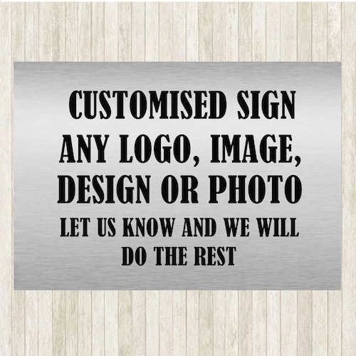Letrero metálico personalizado / Placa con logotipo, imagen o texto personalizados