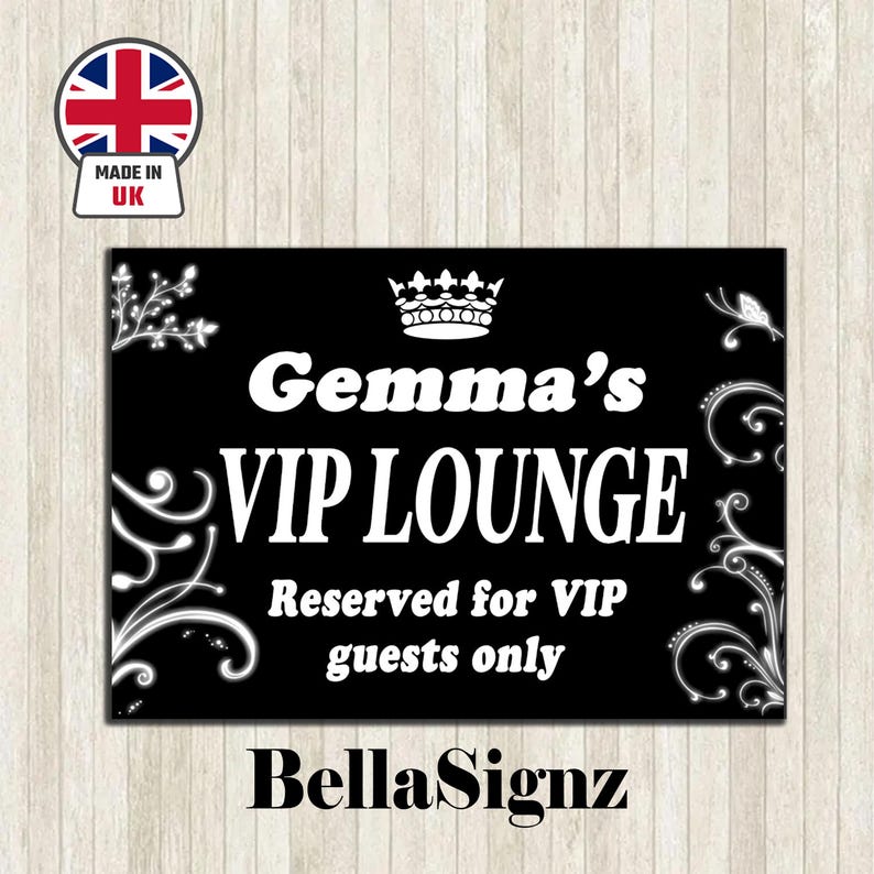 Personalized VIP Lounge Sign: Custom Home Bar Decor - Etsy UK