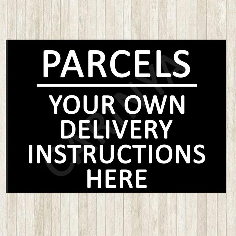 Parcels Metal Sign Your Own Words Deliveries Custom Mail Personalised ...
