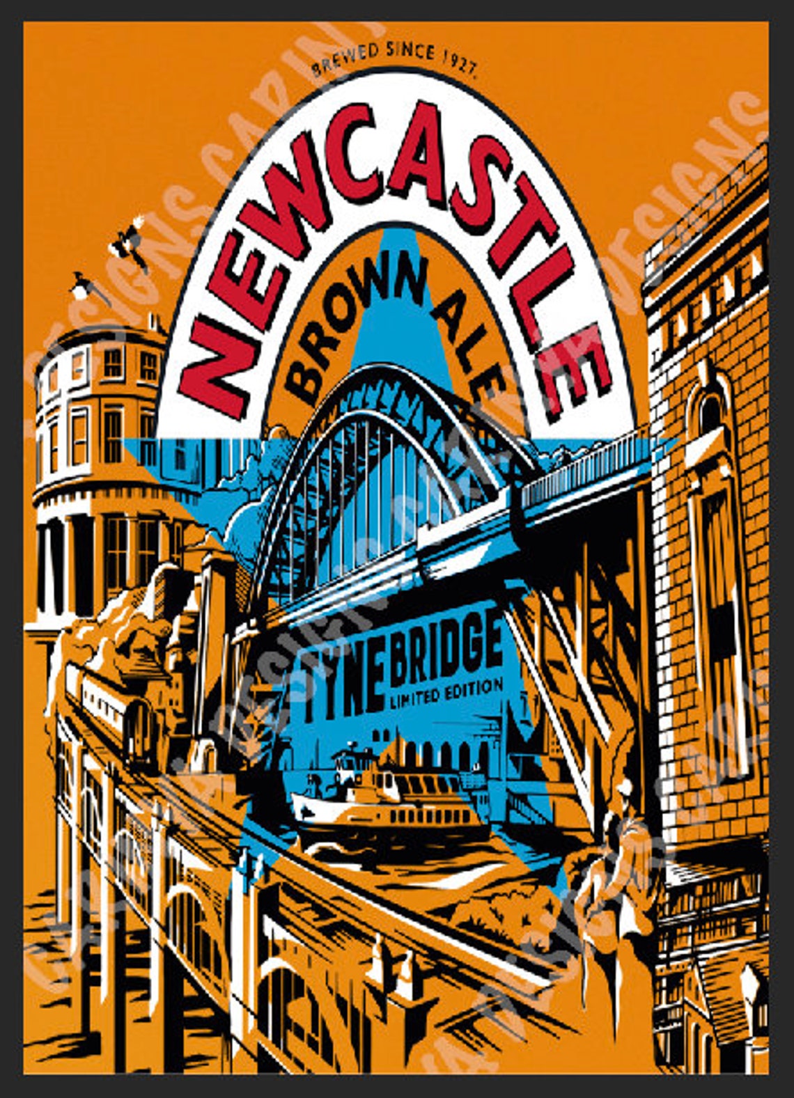 Newcastle Brown Ale Metal Sign Man Cave Dog Pub Wall Plaque Etsy