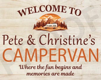 Personalised Campervan Metal Sign plaque gift Decor Caravan mobile home novelty fun Plaque
