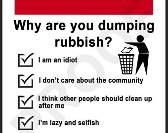 Humorous No Littering Metal Sign: Anti-Rubbish Dumping Reminder (A5, A4, A3) Plaque