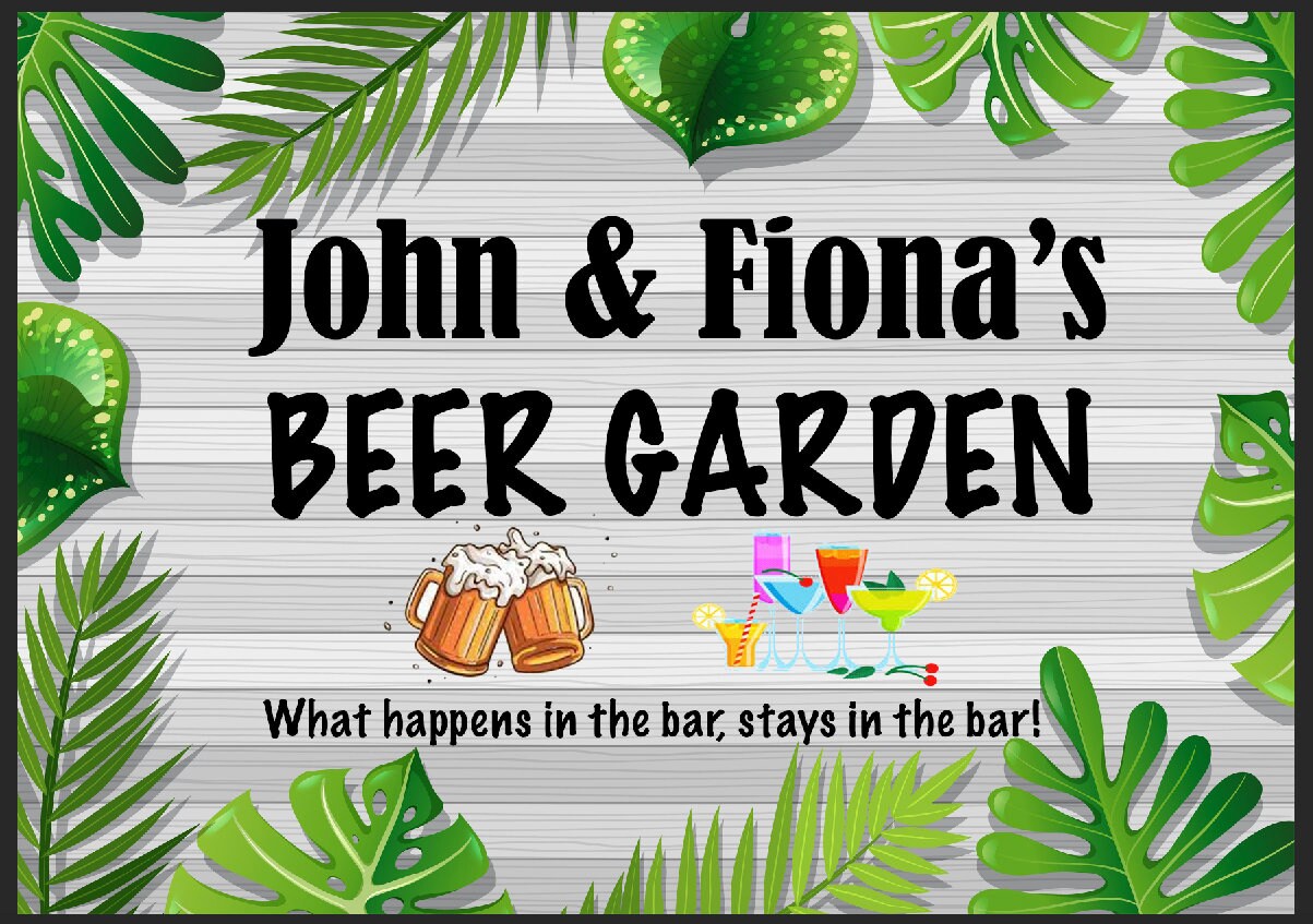 Garten Bar Bier Hinterhof Schuppen Schild Wandschild Garage | Etsy