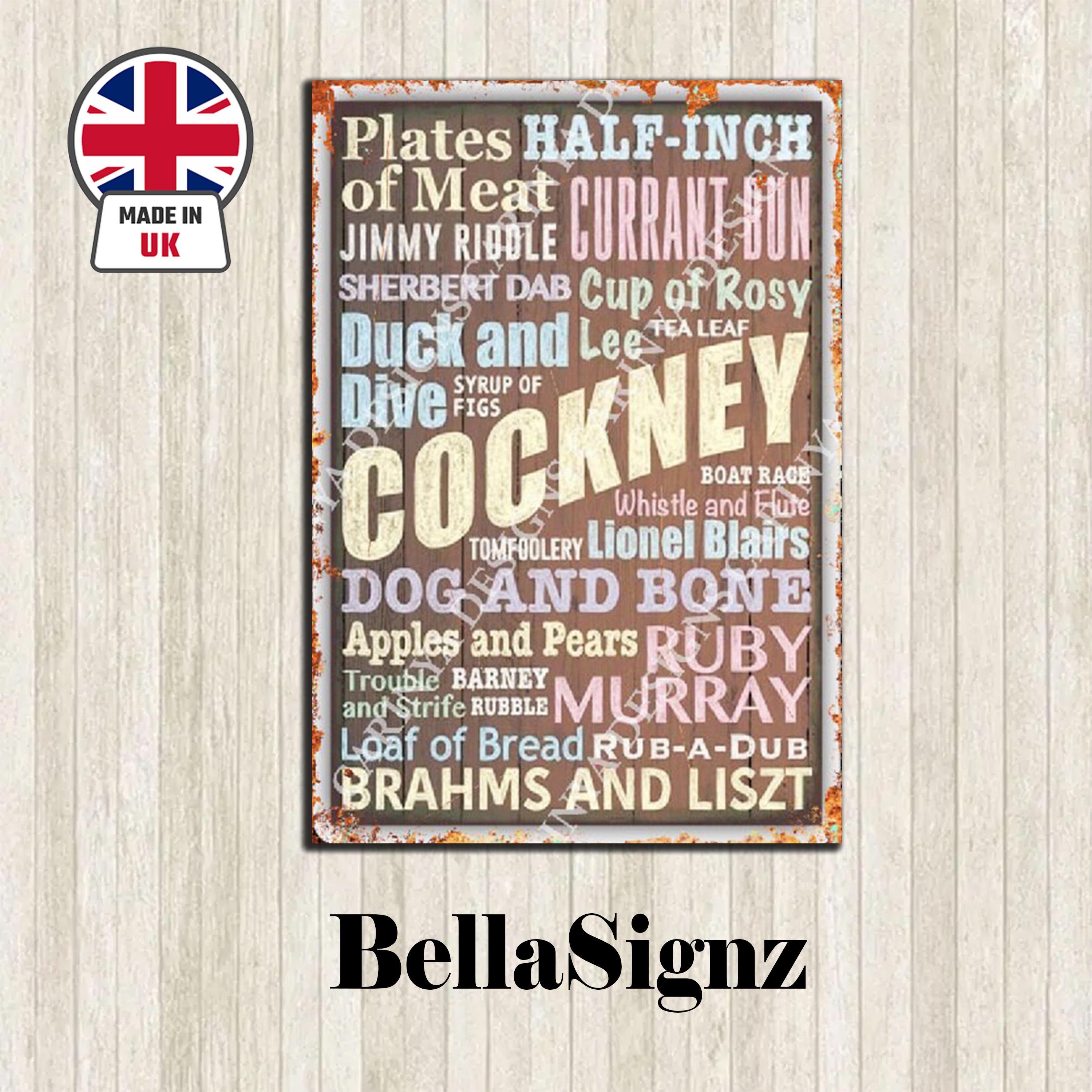 cockney slang for cigarette 30 Rhyming Expressions Using Famous People Cockney Rhyming Slang Metal Sign,