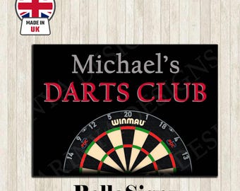 Darts Club Sign Personalised Home Bar Pub Man Cave Shed Garage Metal Sign Plaque Tin