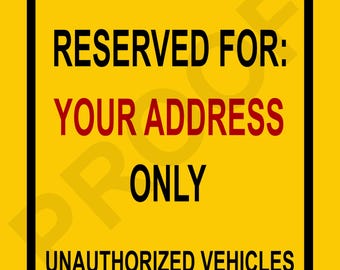 No Parking Reserved For Personalised Metal Sign Custom Driveway Space Gate Fence Tin Plaque