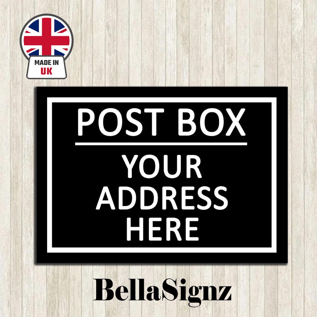 Personalised Post Box Metal Sign Custom Customised Home Office Work ...