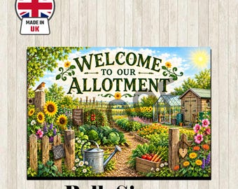 Welcome To Our Allotment Metal Sign: Garden Plot Plaque Plaque