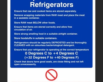 Pack Of 2 Food Safety Temperatures Sign. 200mm X 300mm Self - View #10
