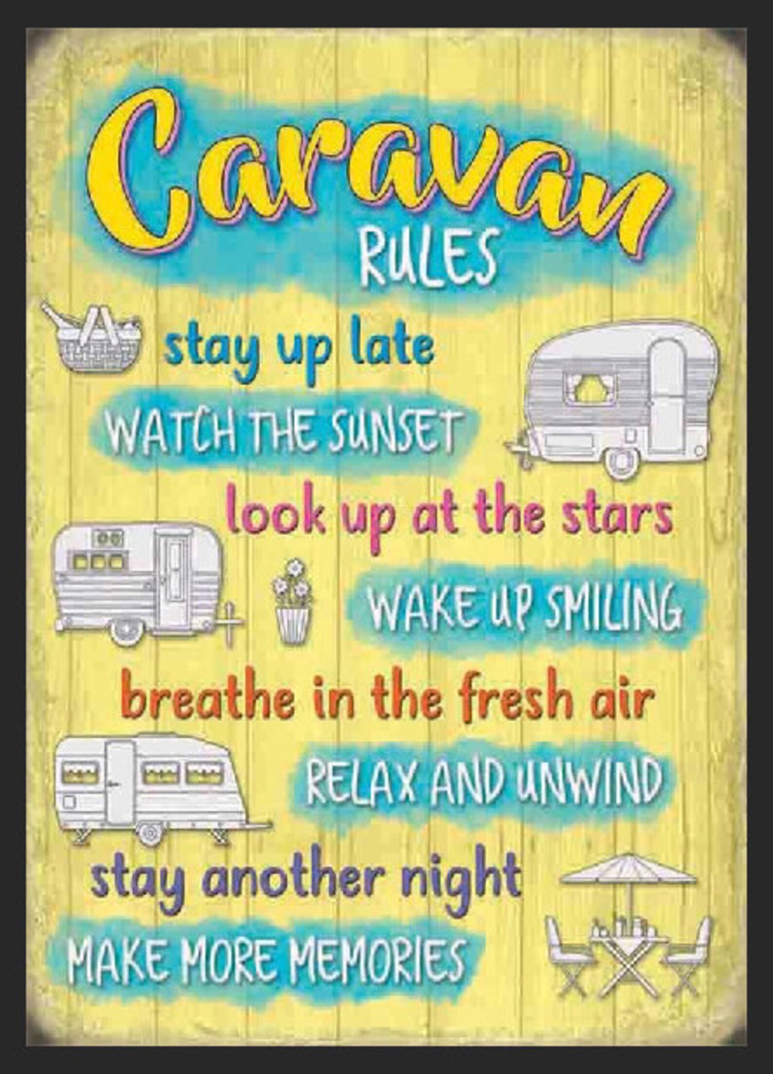 Caravan Rules Metal Sign Man Cave Garden Bar Plaque Vintage Etsy UK