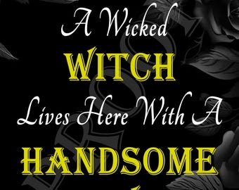 A Wicked Witch Lives Here Funny Metal Sign Wall Plaque Home Plaque