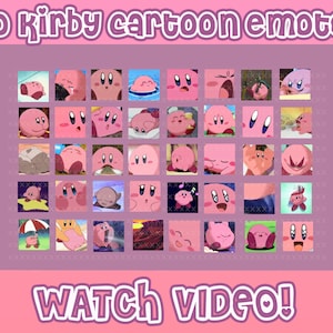 40 EMOTES ANIMADOS DE KIRBY / Emoticonos de Kirby Cartoon Twitch Discord