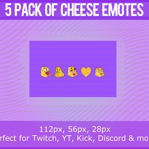 5 Pack Cheese Emotes | Kawaii Twitch Emote