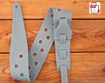 Guitar Strap Two Digital Patterns Round - Ergonomic pattern - leather craft - PDF pattern ONLY Round