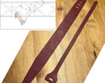 Guitar Strap Two Digital patterns Cross&Arrow- Ergonomic pattern - leather craft - PDF pattern ONLY Round