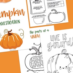 Pumpkin Investigations, Pumpkins, Pumpkin Printables, instant download, Scientific method, digital download, kid’s learning, homeschool,STEM