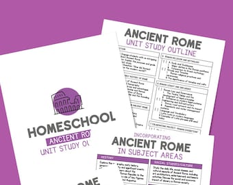Ancient Rome Unit Study Outline, Ancient Rome, Digital Download, Printable Download, Instant Download, Ancient Rome Study Worksheets