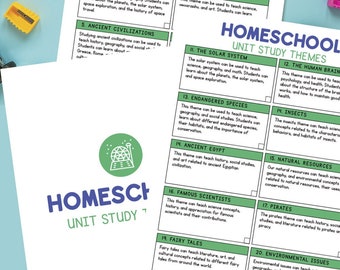 Homeschool Einheit Studieren Themen, Hausschule, Einheit Studieren, Studienthemen, digitaler Download, Sofortiger Download, Druckbare Download, Homeschool Studie