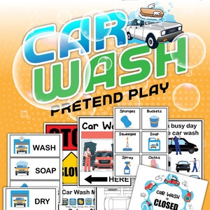 Kids Car Wash Activity Kit – 7 Kid-Sized Carwash Accessories Gifts for Boys  & Girls Ages 5 6 7 8-10 - Outdoor Fun Toys – Set Includes Bucket