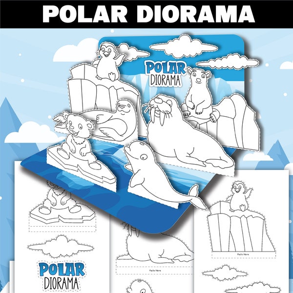 Polar Diorama, Polar Life, Diorama, Digital Download, Instant Download, Printable Download, STEM, STEM Printables, STEM Worksheets