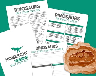 Homeschool Dinosaur Unit Study Outline, Homeschool, Dinosaur Unit Study, Digital Download, Printable Download, Instant Download, Dinosaurs