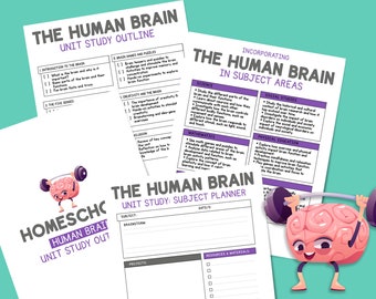 Homeschool Human Brain Unit Studieoverzicht, Menselijk brein, Homeschool, Instant Download, Digitale download, Afdrukbare download, STEM, Unit Study