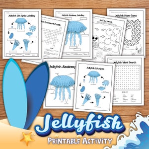 Jellyfish Printable Activity, Jellyfish, Digital Download, Instant Download, Printable Download, STEM, STEM Worksheets, STEM Workbook