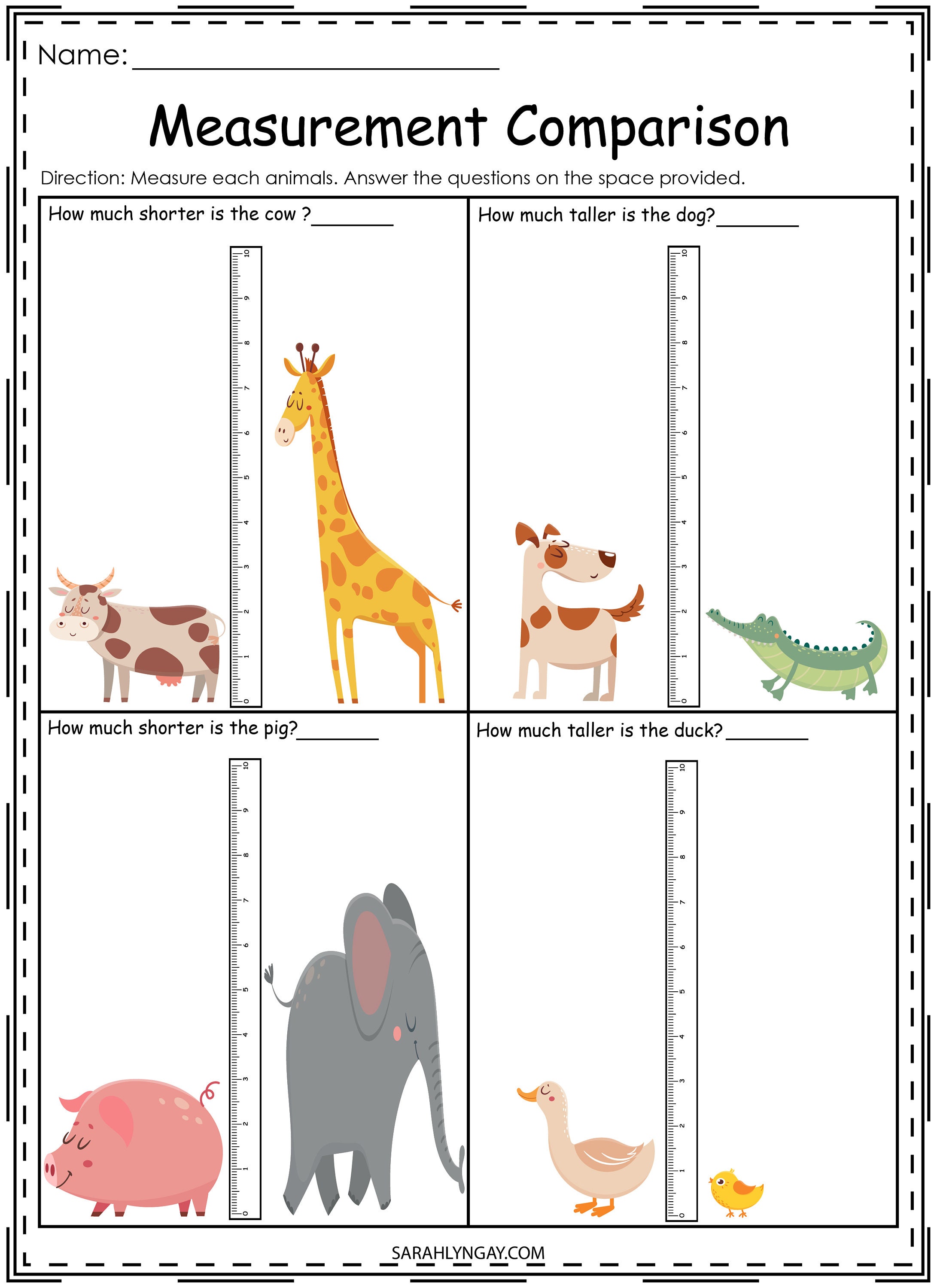 Measuring Activity Set Measurement Activity Set, Measurements, Digital Download, Printable ...