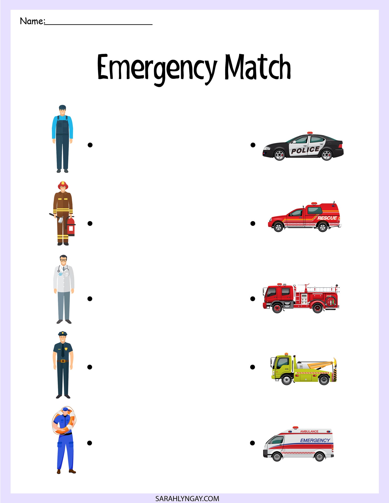 Emergency Activity Pack, Digital Download, Kids Workbook, Police, Fire, EMS, Lesson for Kids Etsy
