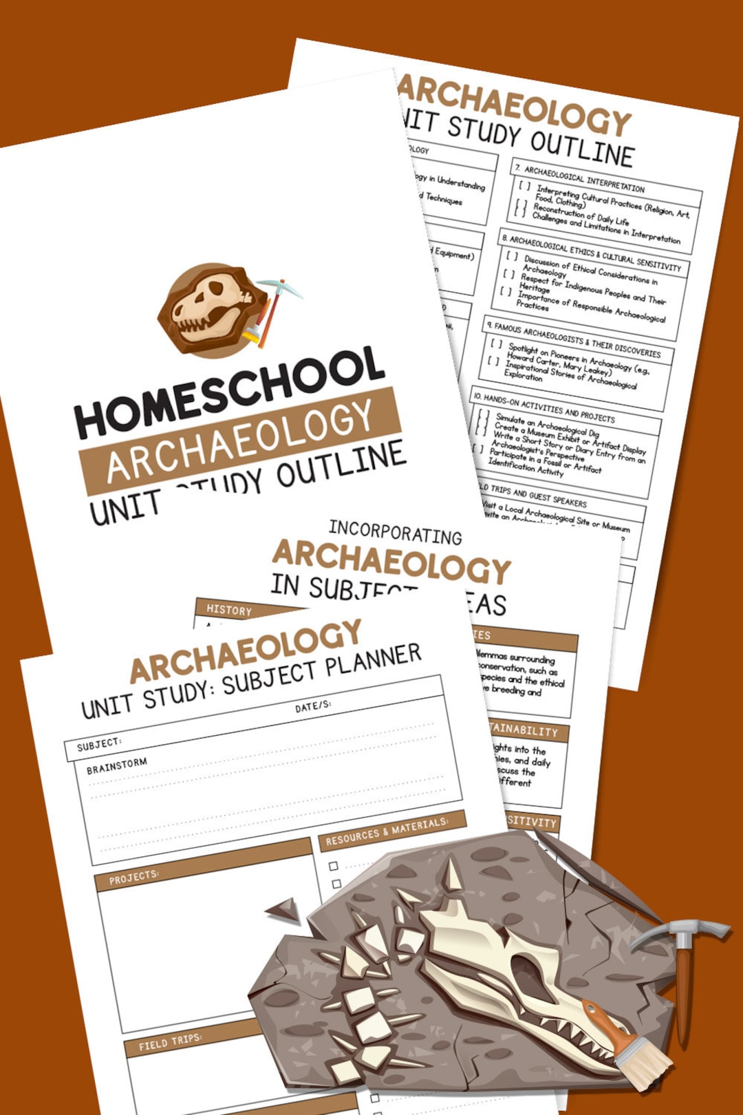 Archaeology Unit Study Outline, Archaeology, Digital Download ...